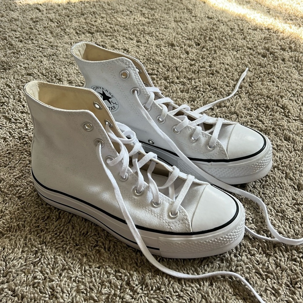 White High Top Platform Converse
